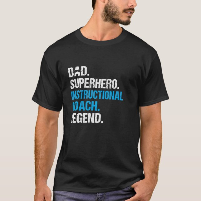 Vater Superhero Instructional Coach Funny Instruct T-Shirt (Vorderseite)