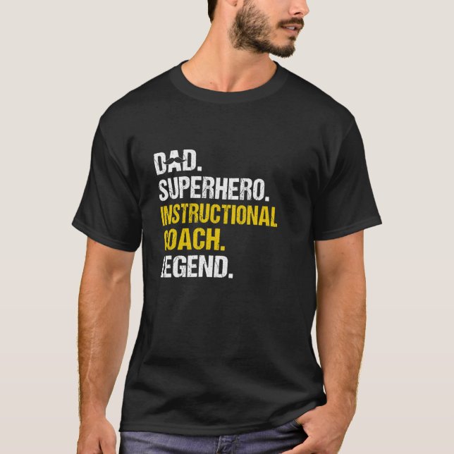 Vater Superhero Instructional Coach Funny Instruct T-Shirt (Vorderseite)