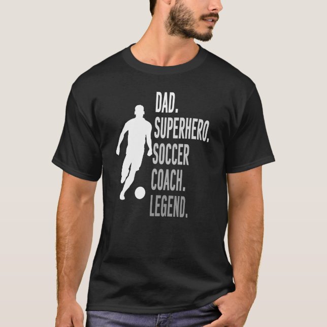 Vater Superhero Soccer Coach Legend Cool Soccer Va T-Shirt (Vorderseite)