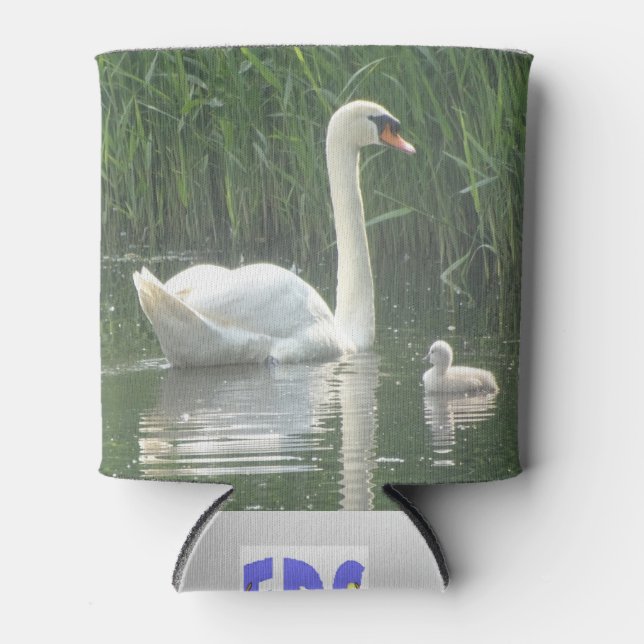 Vater Swan mit Baby Can Cooler Dosenkühler (Vorderseite)