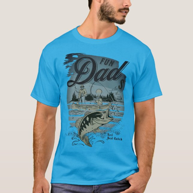 Vater T - Shirt "Fun Vaters Reel Best Catch"-Mocku (Vorderseite)