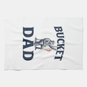 Vater-Tag-Angeln Vintage-Stich-Design_1 Geschirrtuch