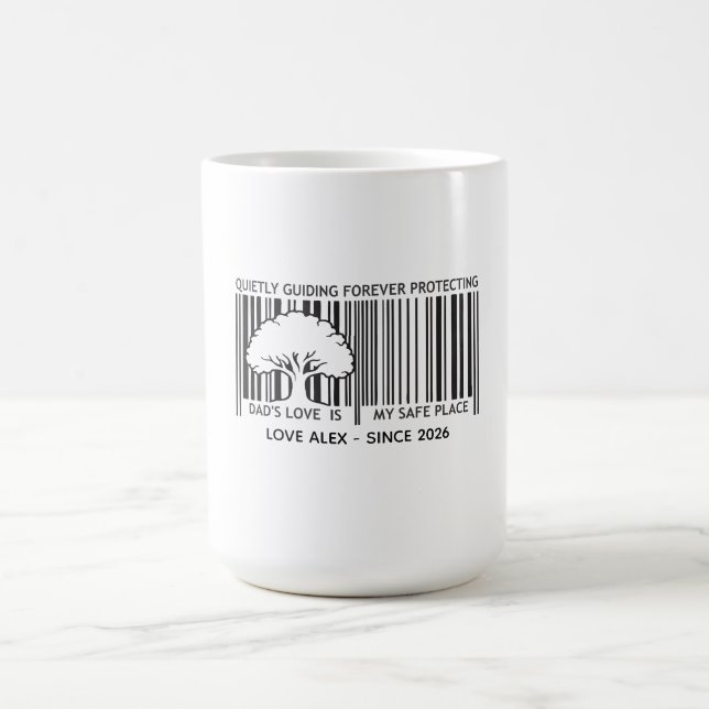 Vater-Tag-Barcode-Kaffeetasse⁠ Verwandlungstasse (Zentrum)