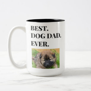 Väter Tag Bester Hund Vater je Foto Zweifarbige Tasse