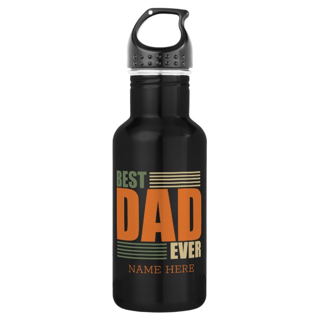 Väter Tag Bester Papa personalisierte Geschenkidee Edelstahlflasche (Vorderseite)