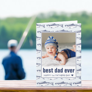 Vater-Tag-Bester-Vater-aller-Zeiten-Fisch-Muster-F Karte