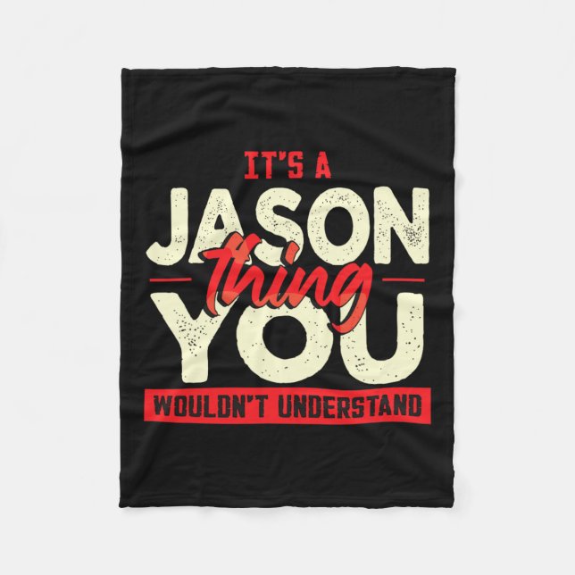 Väter Tag Geburtstag Name Jason Fleecedecke (Vorderseite)