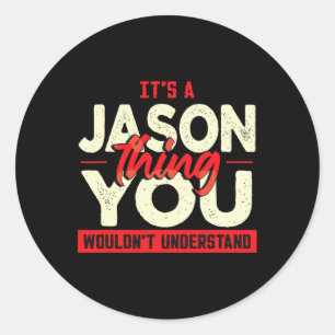 Väter Tag Geburtstag Name Jason Runder Aufkleber