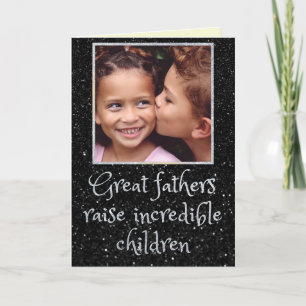 Vater-Tag Glitzer-Postkarte Karte