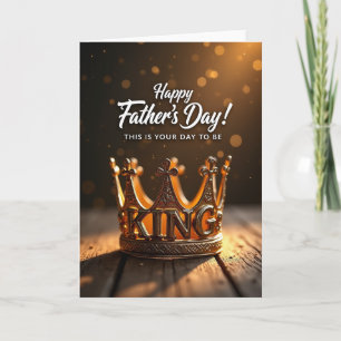Vater-Tag-Karte mit goldener Krone Karte