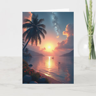 Vater-Tag-Karte mit Sonnenuntergangs-Sternen Karte