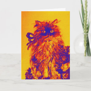 VATER TAG MIT GELBLAUEN ROSE GESCHÜTZT KARTE