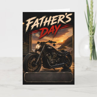 Vater-tag-motorrad-grußkarte mit eigenem Namen Karte
