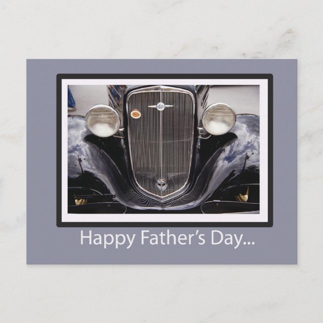 Vater-Tag Oldtimer Postkarte (Vorderseite)