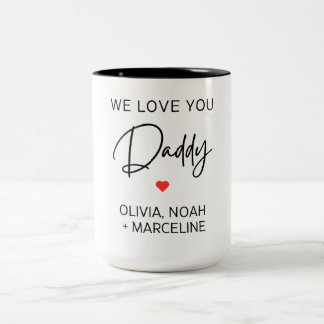 Vater-Tag-Tasse mit individuellem Namen für Papa Zweifarbige Tasse