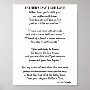 VATER TAG WAHRE LIEBE Gedicht Poster