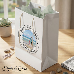 Vater-Tag-Weiß-Mittel-Geschenktasche im klassische Mittlere Geschenktüte