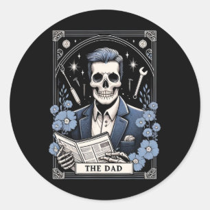 Vater Tarot Card Skeletts Vatertag Skull Daddy Co Runder Aufkleber