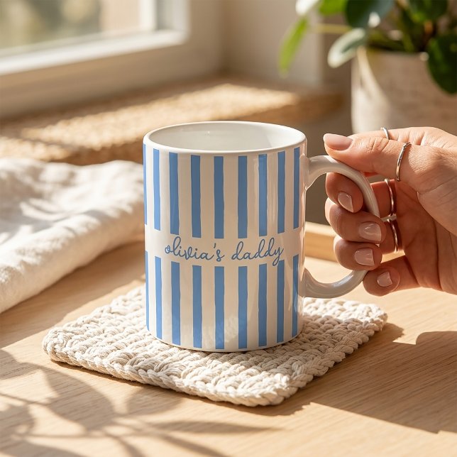 Vater Tasse Benutzerdefiniert Gestreift Kinder Nam (Von Creator hochgeladen)