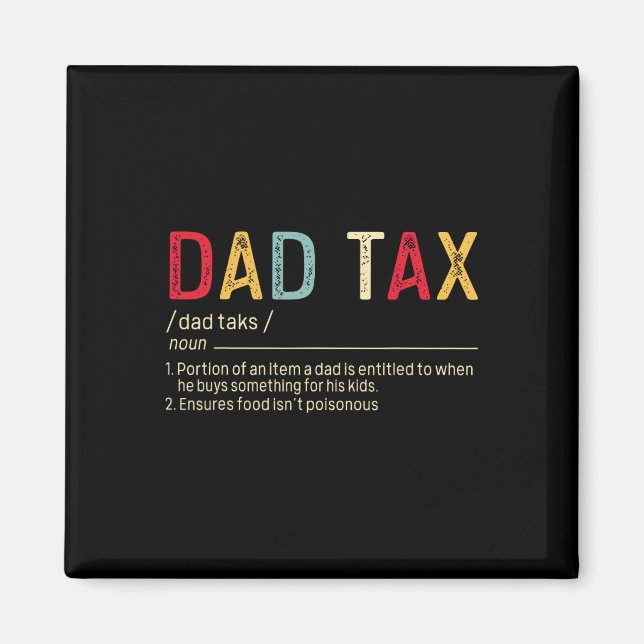 Vater Tax Definition Funny Vatertag Magnet (Vorne)