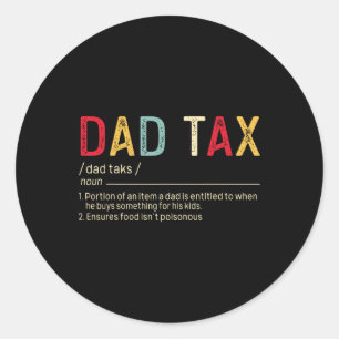 Vater Tax Definition Funny Vatertag Runder Aufkleber