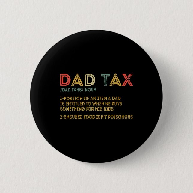 Vater Tax Definition Herren Funny Vatertag 2 Button (Vorderseite)