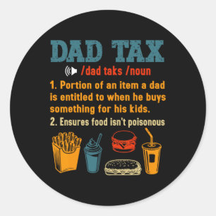 Vater Tax Definition Herren Funny Vatertag 7 Runder Aufkleber
