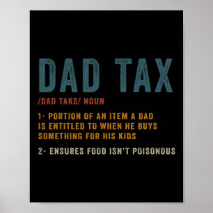 Vater Tax Definition Herren Funny Vatertag Poster