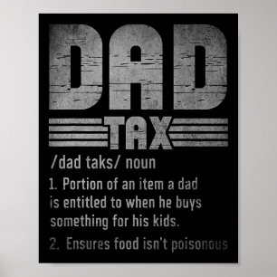 Vater Tax Definition Herren Funny Vatertag Retro Poster