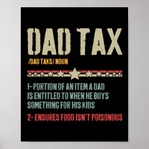 Vater Tax Definition Sarcastic Funny Vatertag Poster