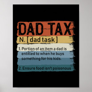 Vater Tax Sarcastic Vathers Day Phantastische Vate Poster
