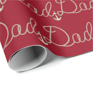 Vater-Text im Design des nautischen Seils Geschenkpapier