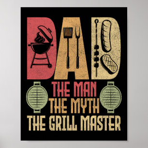 Vater The Man The Myth The Grill Master Grillen Pa Poster