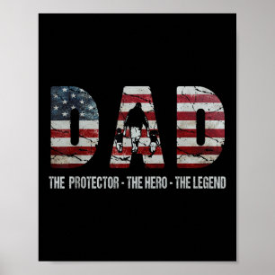 Vater The Protector Hero Legend American Flag Vate Poster