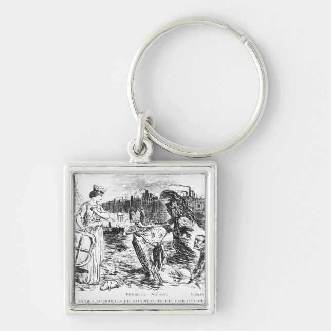 Vater Themse stellt seine Nachkommenschaft vor Schlüsselanhänger (Vorne)