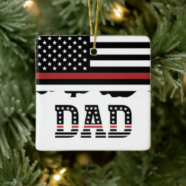 Vater Thin Red Line Feuerwehrmann Vater Geschenk K Keramikornament