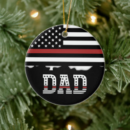 Vater Thin Red Line Feuerwehrmann Vater Geschenke Keramik Ornament