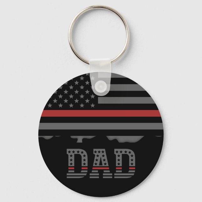 Vater Thin Red Line Feuerwehrmann Vater Geschenke Schlüsselanhänger (Vorderseite)
