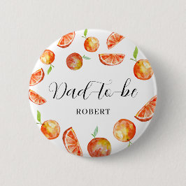 Vater to be Little Süsse Baby Shower Orange Custom Button