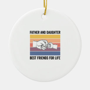 Vater Tochter beste Freunde fürs Leben Vintage Des Keramik Ornament