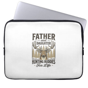 Vater-Tochter-Jagd-Kumpels-Hirsch-Shirt-Design_ Laptopschutzhülle