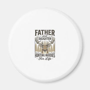 Vater-Tochter-Jagd-Kumpels-Hirsch-Shirt-Design_ Magnet