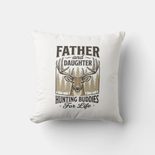 Vater-Tochter-Jagdbuddie-Hirsch-Shirt-Design_ Kissen