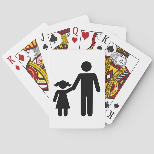 Vater Tochter Mädchen Spielkarten (Rückseite)