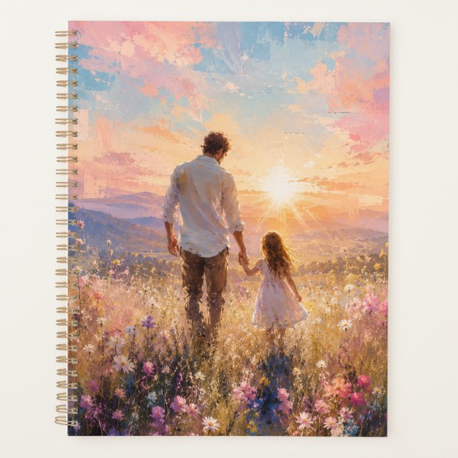 Vater-Tochter-Sonnenaufgang-Gemälde Planer (Vorderseite)