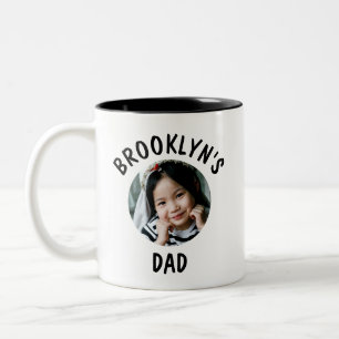 Vater-Tochter-Trend-Personalisiertes Foto und Name Zweifarbige Tasse