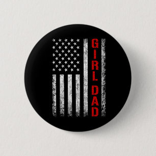 Vater Tochter Vater Von Mädchen USA-Flagge Vaterta Button