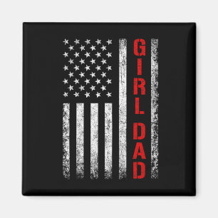 Vater Tochter Vater Von Mädchen USA-Flagge Vaterta Magnet