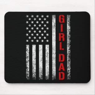 Vater Tochter Vater Von Mädchen USA-Flagge Vaterta Mousepad