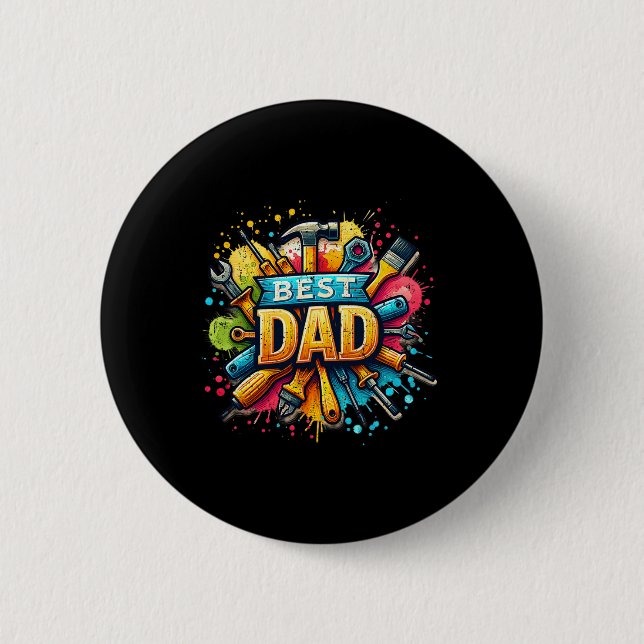 Vater Tools Handwerker Vater Daddy Vatervater Tag Button (Vorderseite)